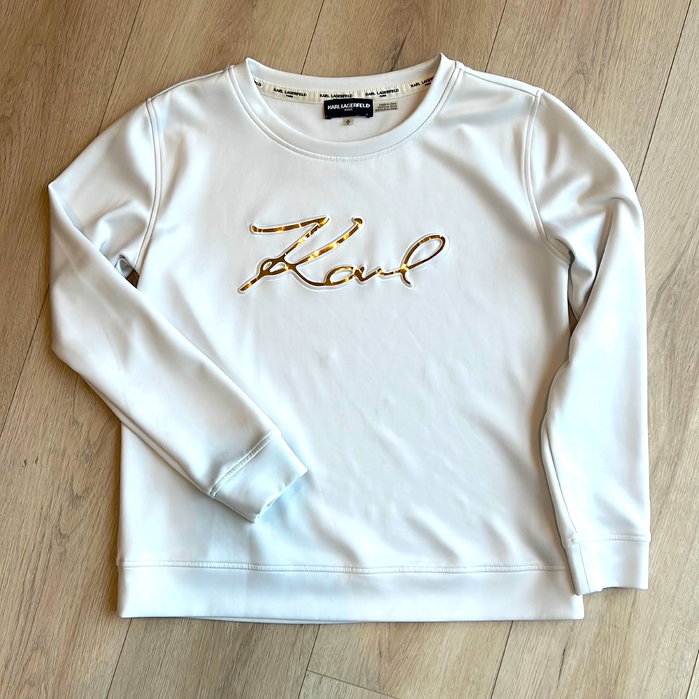 Karl Lagerfeld White Sweatshirt Size S